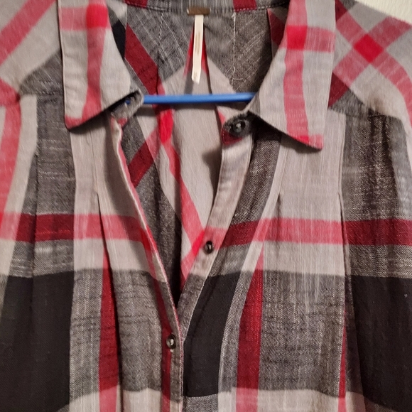 Free people plaid button front med - Picture 8 of 16